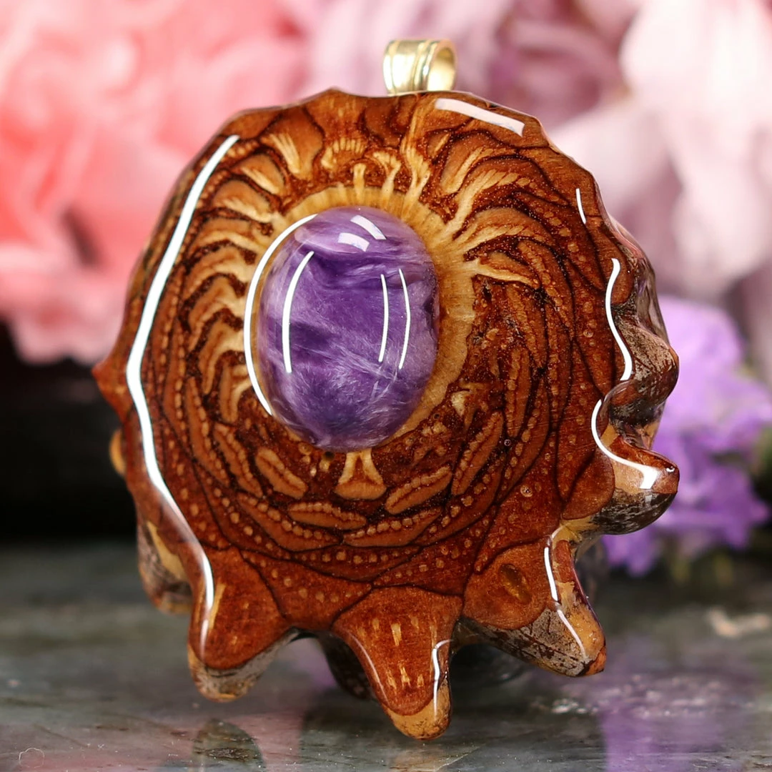 TEP Charoite Pendants 4 TEP Charoite Pendants