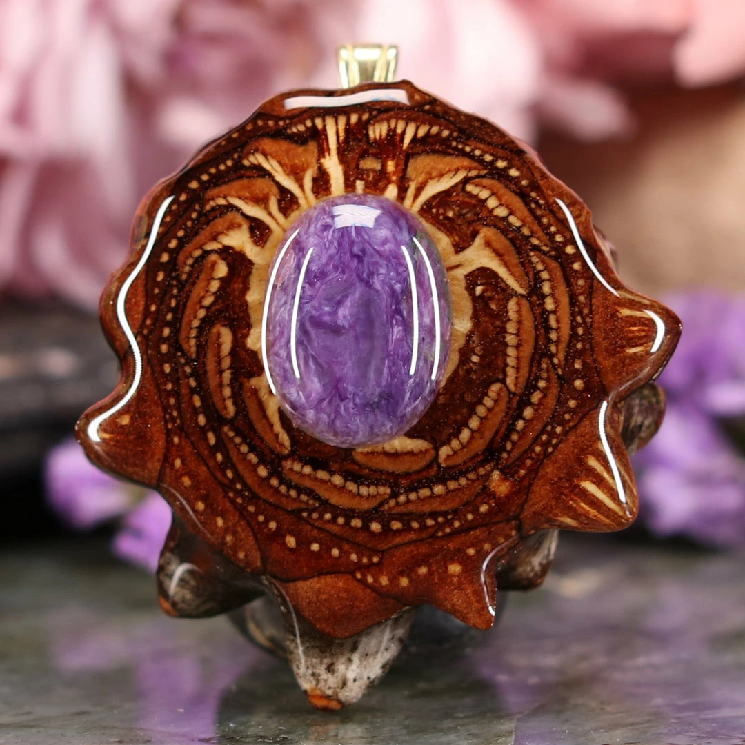 TEP Charoite Pendants 3 TEP Charoite Pendants