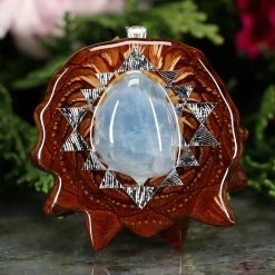 TEP Aquamarine With Silver Sri Yantra