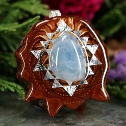 TEP Aquamarine With Silver Sri Yantra
