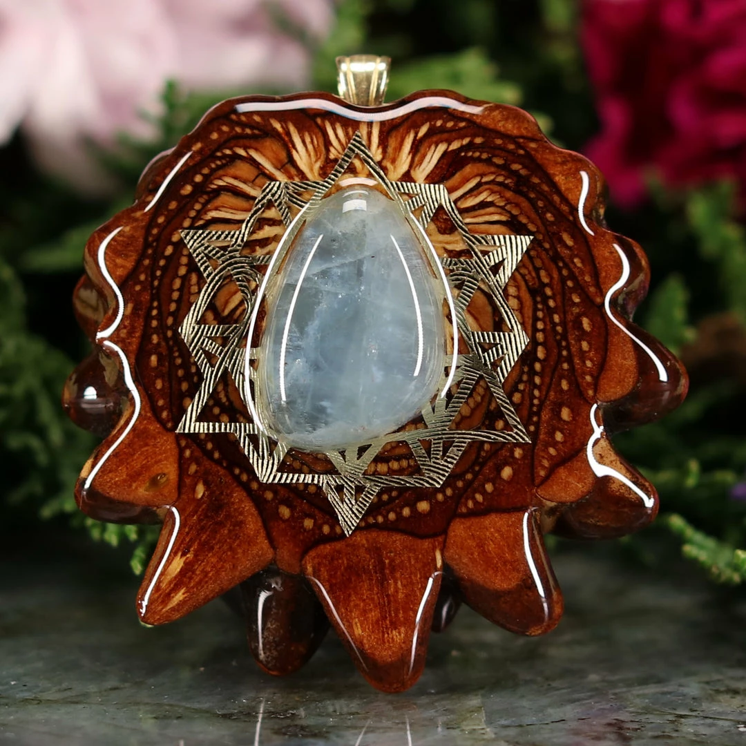 TEP Aquamarine With Gold 64 Star Tetrahedron 3 TEP Aquamarine With Gold 64 Star Tetrahedron