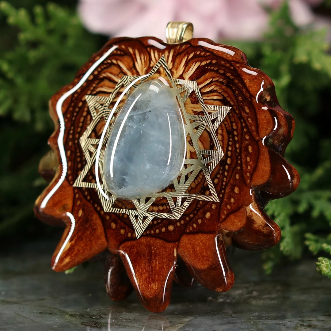 TEP Aquamarine With Gold 64 Star Tetrahedron 4 TEP Aquamarine With Gold 64 Star Tetrahedron