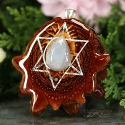 TEP Pendants Aquamarine With Silver Merkaba