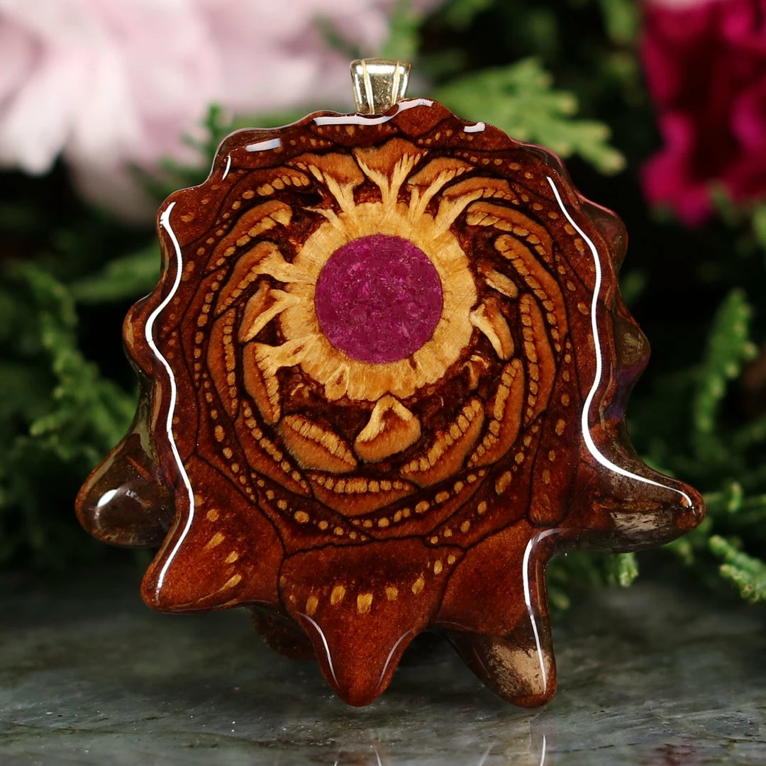 TEP Pendants Crushed Sugilite (Glows) 3 TEP Pendants Crushed Sugilite (Glows)