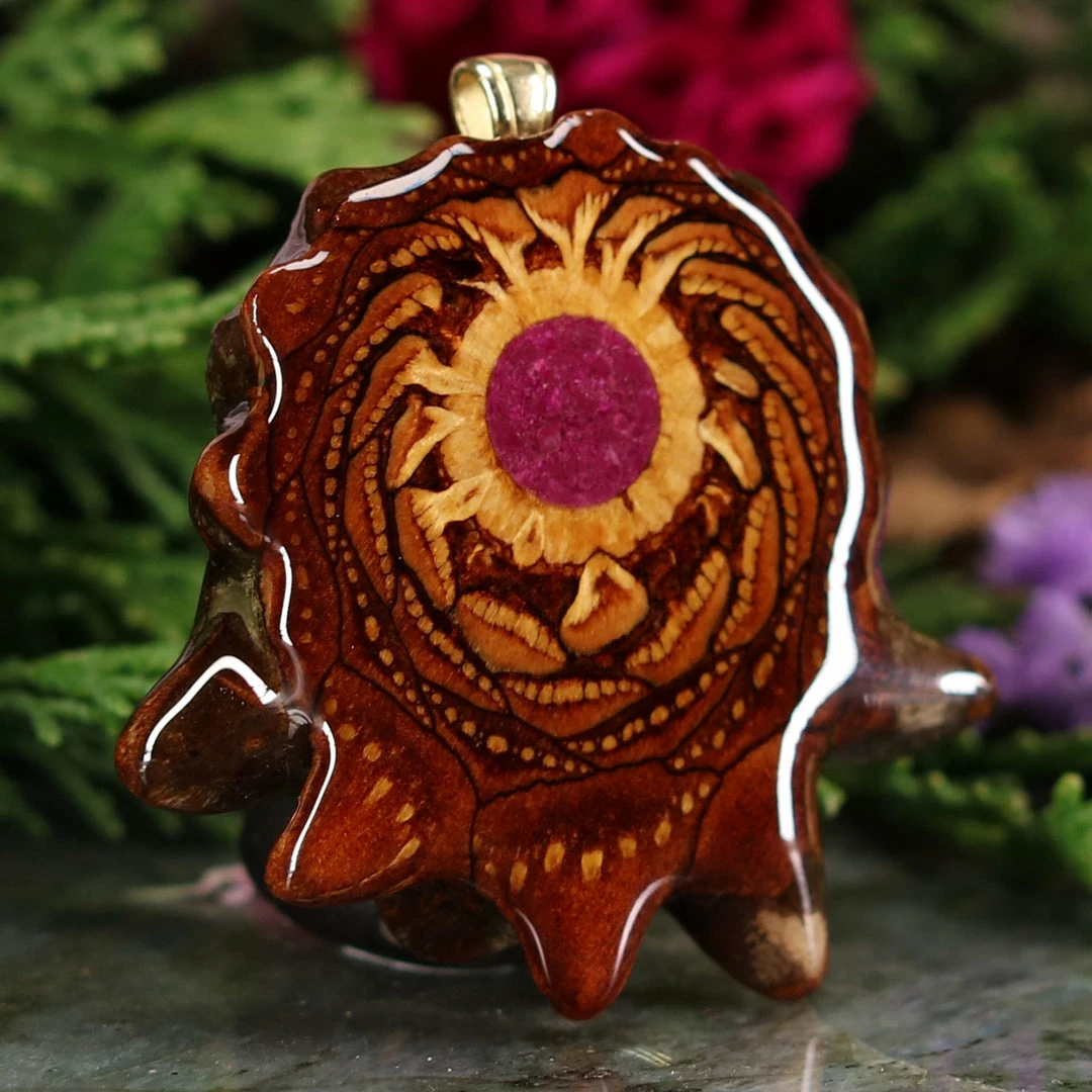 TEP Pendants Crushed Sugilite (Glows) 5 TEP Pendants Crushed Sugilite (Glows)