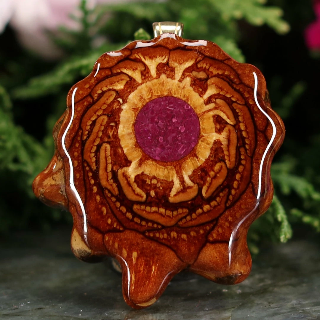 TEP Pendants Crushed Sugilite (Glows) 3 TEP Pendants Crushed Sugilite (Glows)