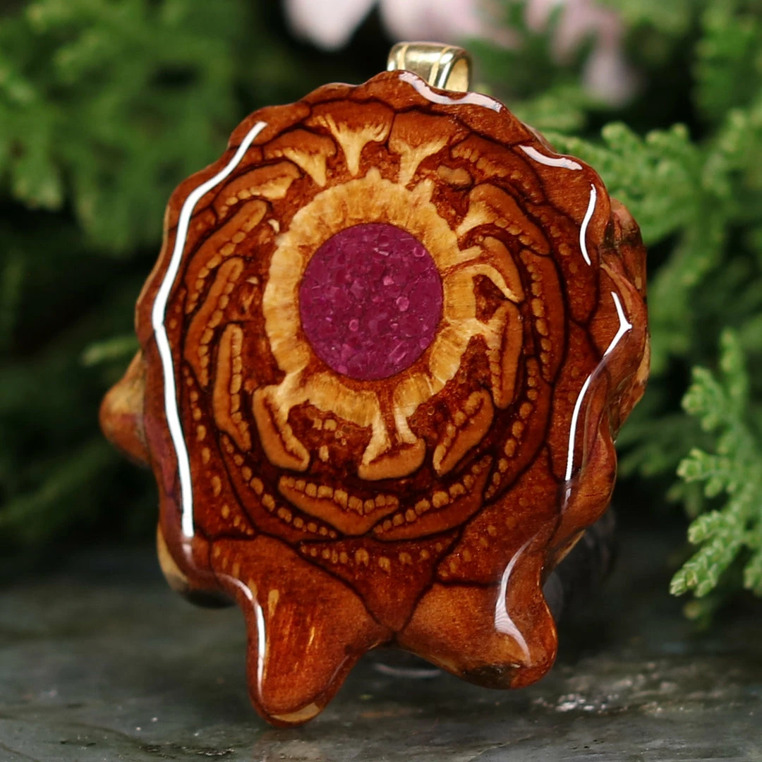 TEP Pendants Crushed Sugilite (Glows) 4 TEP Pendants Crushed Sugilite (Glows)