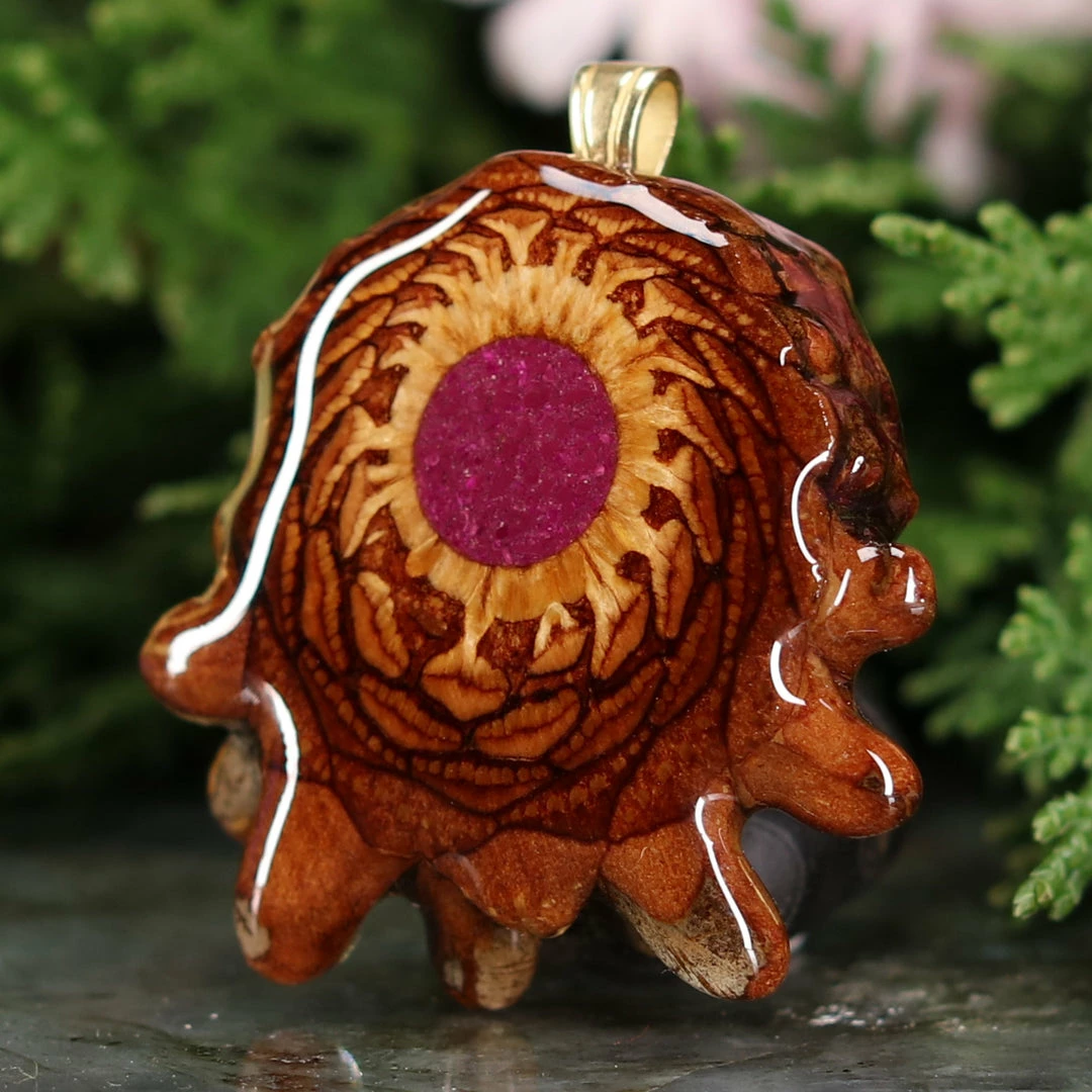 TEP Crushed Sugilite (Glows) Pendants 4 TEP Crushed Sugilite (Glows) Pendants