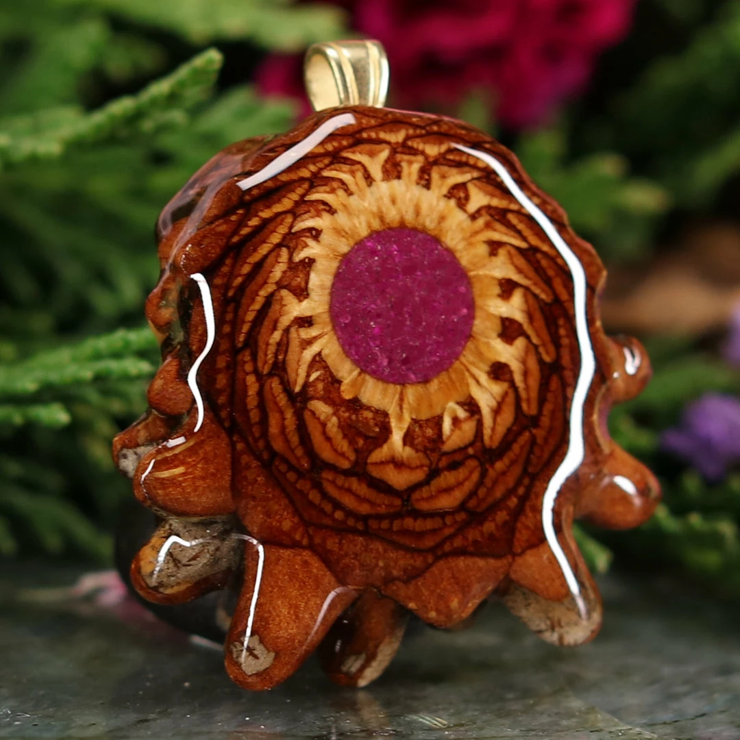 TEP Crushed Sugilite (Glows) Pendants 5 TEP Crushed Sugilite (Glows) Pendants