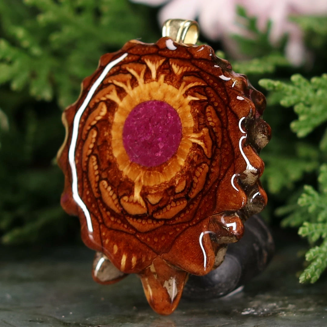 TEP Pendants Crushed Sugilite (Glows) 4 TEP Pendants Crushed Sugilite (Glows)