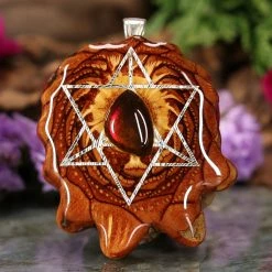 TEP Pendants Ammolite With Silver Merkaba