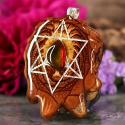 TEP Pendants Ammolite With Silver Merkaba