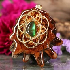 TEP Ammolite With Gold Seed Of Life Pendants