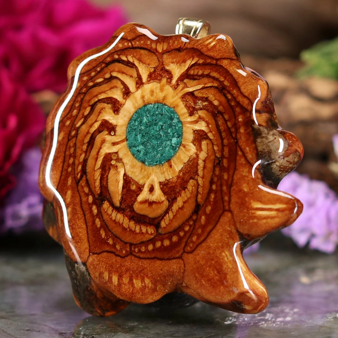 TEP Crushed Malachite (Glows) Pendants 4 TEP Crushed Malachite (Glows) Pendants