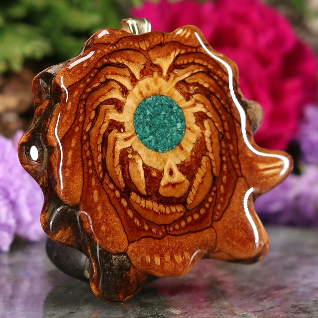 TEP Crushed Malachite (Glows) Pendants 5 TEP Crushed Malachite (Glows) Pendants