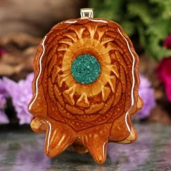 TEP Crushed Malachite (Glows) Pendants