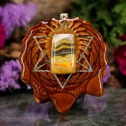 TEP Bumblebee Jasper With Gold Merkaba