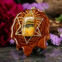 TEP Bumblebee Jasper With Gold Merkaba