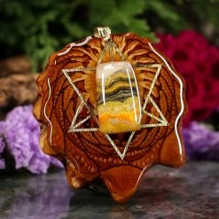 TEP Bumblebee Jasper With Gold Merkaba