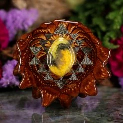 TEP Bumblebee Jasper With Gold Sri Yantra