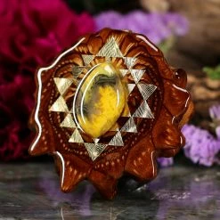 TEP Bumblebee Jasper With Gold Sri Yantra