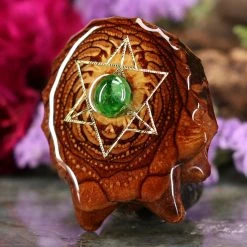 TEP Chrome Diopside With Gold Merkaba Pendants