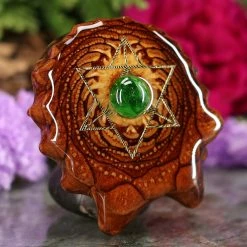 TEP Chrome Diopside With Gold Merkaba Pendants