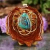 TEP Pendants Chrysocolla With Gold Seed Of Life And Back Om