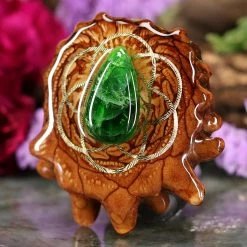 TEP Chrome Diopside With Gold Seed Of Life Pendants