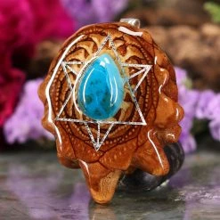 TEP Chrysocolla With Silver Merkaba Pendants