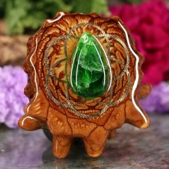 TEP Chrome Diopside With Gold Seed Of Life Pendants