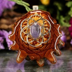 TEP Tanzanite With Silver Seed Of Life And Back Om