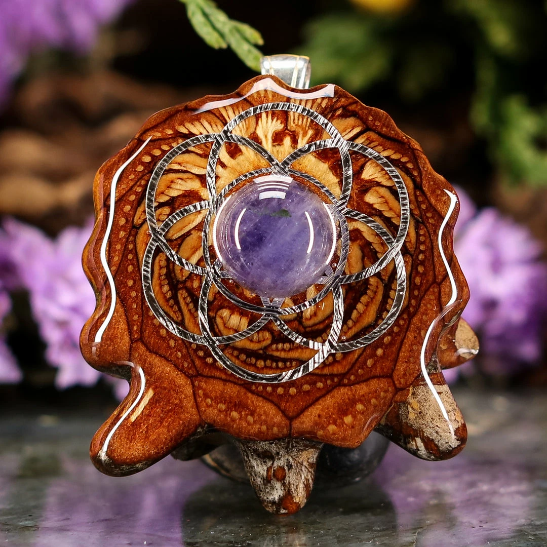 TEP Tanzanite With Silver Seed Of Life Pendants 3 TEP Tanzanite With Silver Seed Of Life Pendants