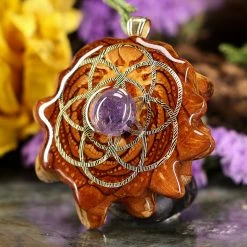 TEP Pendants Tanzanite With Gold Seed Of Life