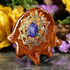 TEP Pendants Sterling Opal With Gold 64 Star Tetrahedron