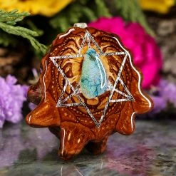 TEP Sterling Opal With Silver Merkaba Pendants