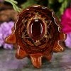 TEP Red Garnet With Gold Merkaba Pendants