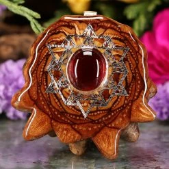 TEP Red Garnet With Silver 64 Star Tetrahedron Pendants