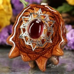 TEP Red Garnet With Silver 64 Star Tetrahedron Pendants