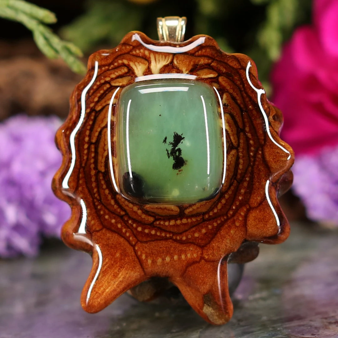 TEP Pendants Dendritic Chrysoprase 2 TEP Pendants Dendritic Chrysoprase