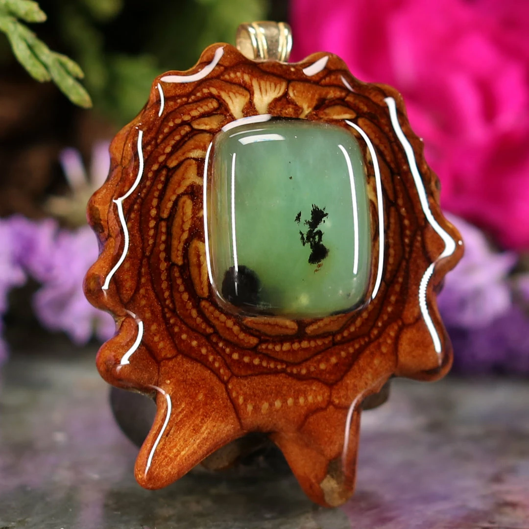 TEP Pendants Dendritic Chrysoprase 4 TEP Pendants Dendritic Chrysoprase