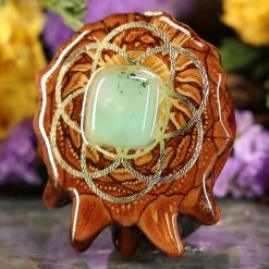 TEP Pendants Chrysoprase With Gold Seed Of Life