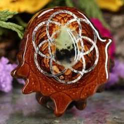 TEP Chrysoprase With Silver Seed Of Life