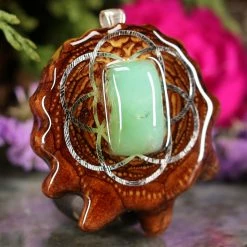 TEP Chrysoprase With Silver Seed Of Life
