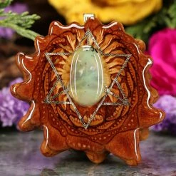 TEP Chrysoprase With Gold Merkaba Pendants