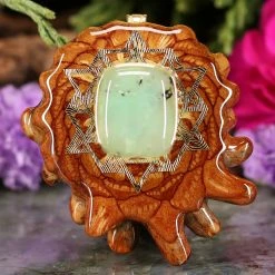 TEP Chrysoprase With Gold 64 Star Tetrahedron Pendants