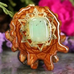 TEP Chrysoprase With Gold 64 Star Tetrahedron Pendants