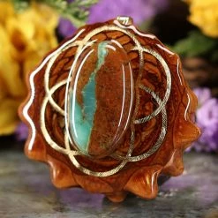 TEP Chrysoprase In The Matrix With Gold Seed Of Life