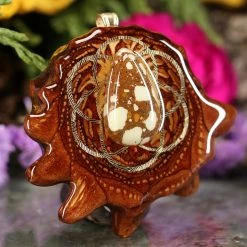 TEP Lemon Chrysoprase With Gold Seed Of Life Pendants