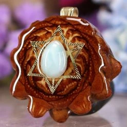 TEP Larimar With Gold Merkaba Pendants